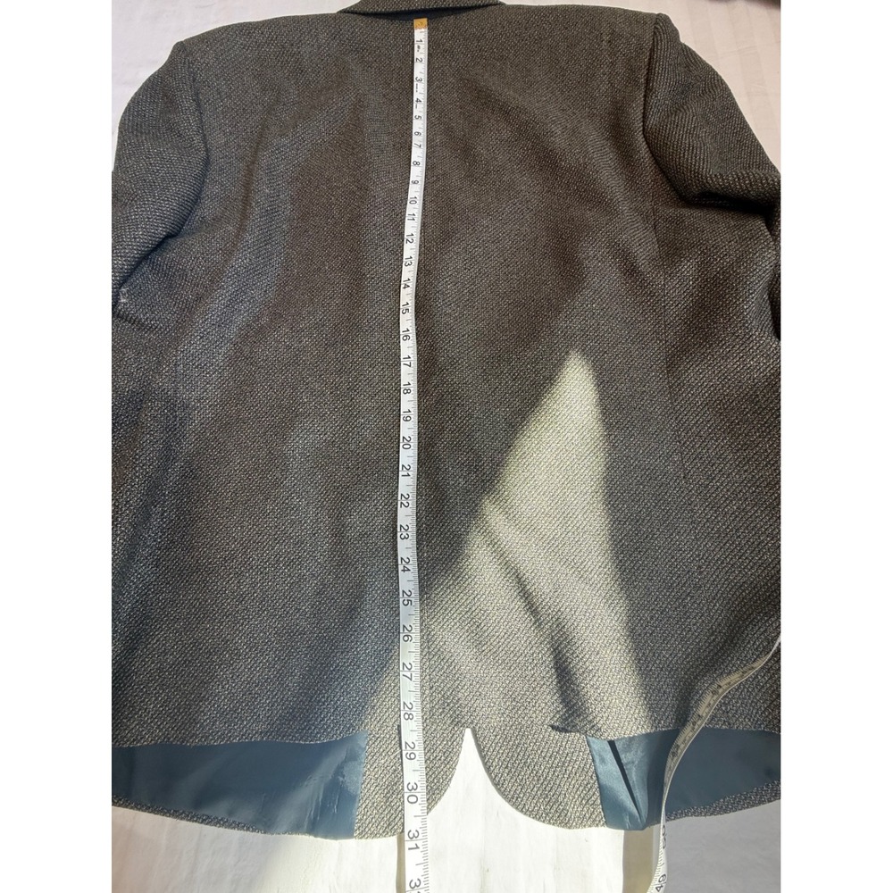 Versini Mens 100% Silk Blazer Grey Black Textured Sport Coat Italy Fabric 48 - Picture 10 of 10